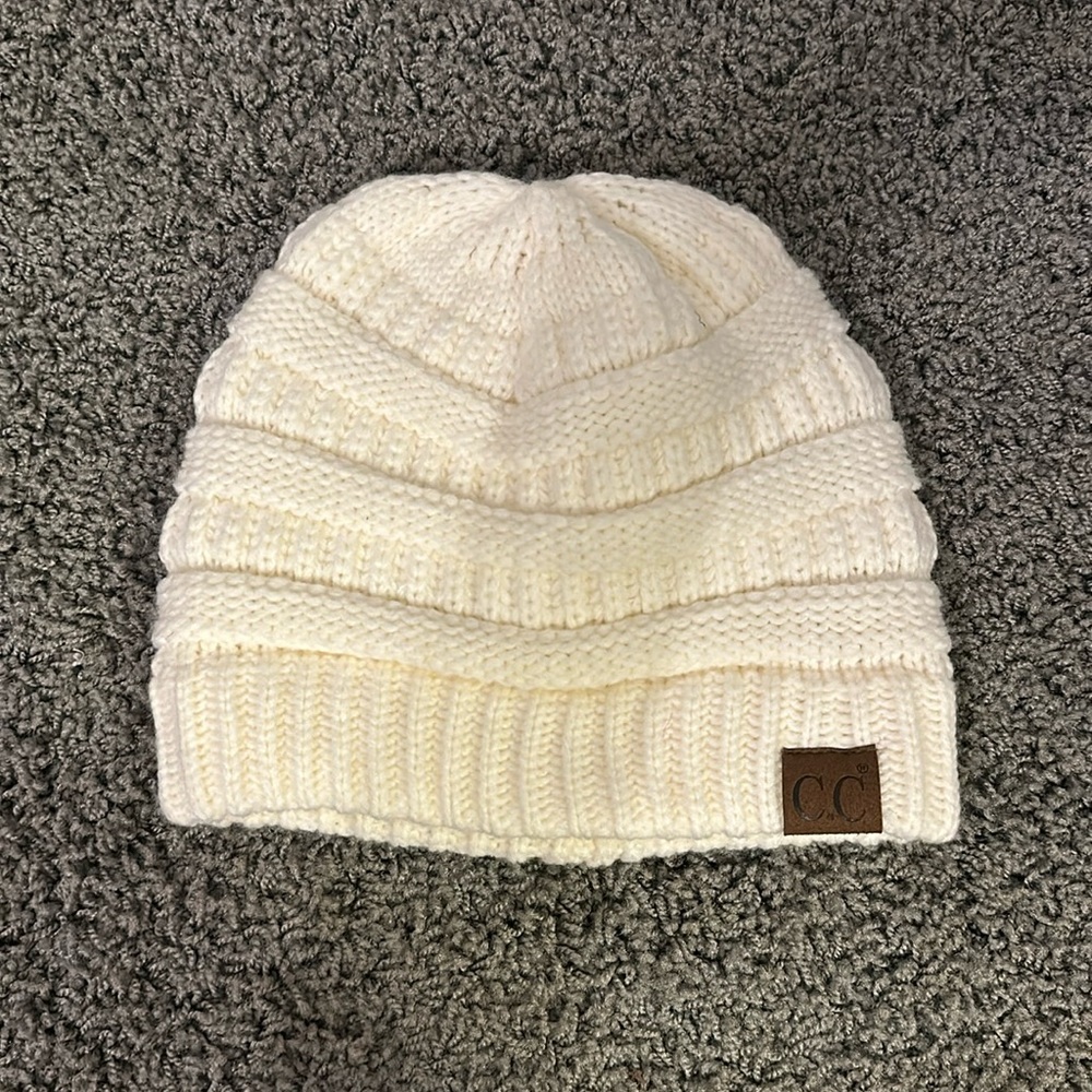Beautiful cream CC beanie